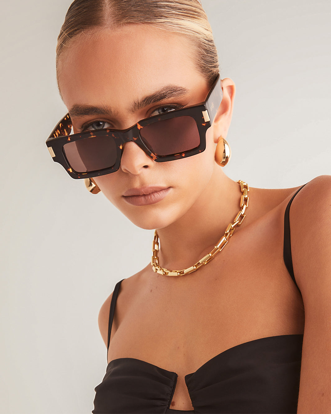 Linda Farrow X Sara Shakeel Debbie Crystal-studded Sunglasses - Black |  Editorialist